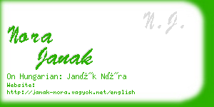 nora janak business card